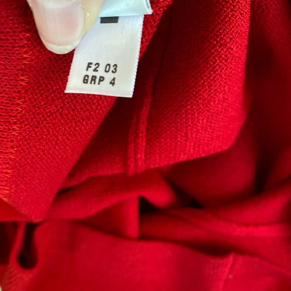 St John Evening by Marie Gray Red Black Halter Knit Dress - Picture 9 of 11